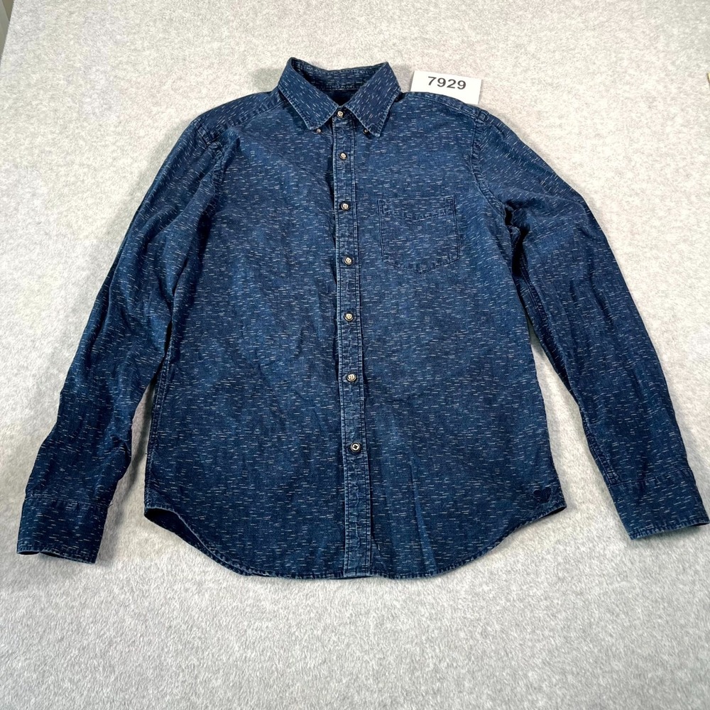 American Eagle Outfitters Shirt Mens Medium Blue Cotton Classic Fit Button Down